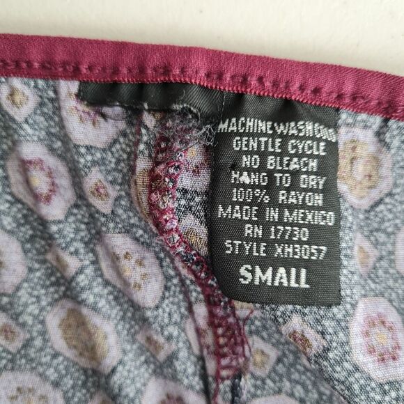 VntgY2K Slip Dress Womens Small Black Purple Rayon Ruffle Strappy Whimsy Goth - Picture 16 of 16